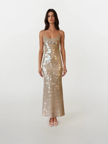 ASHLY Sequin Maxi Dress